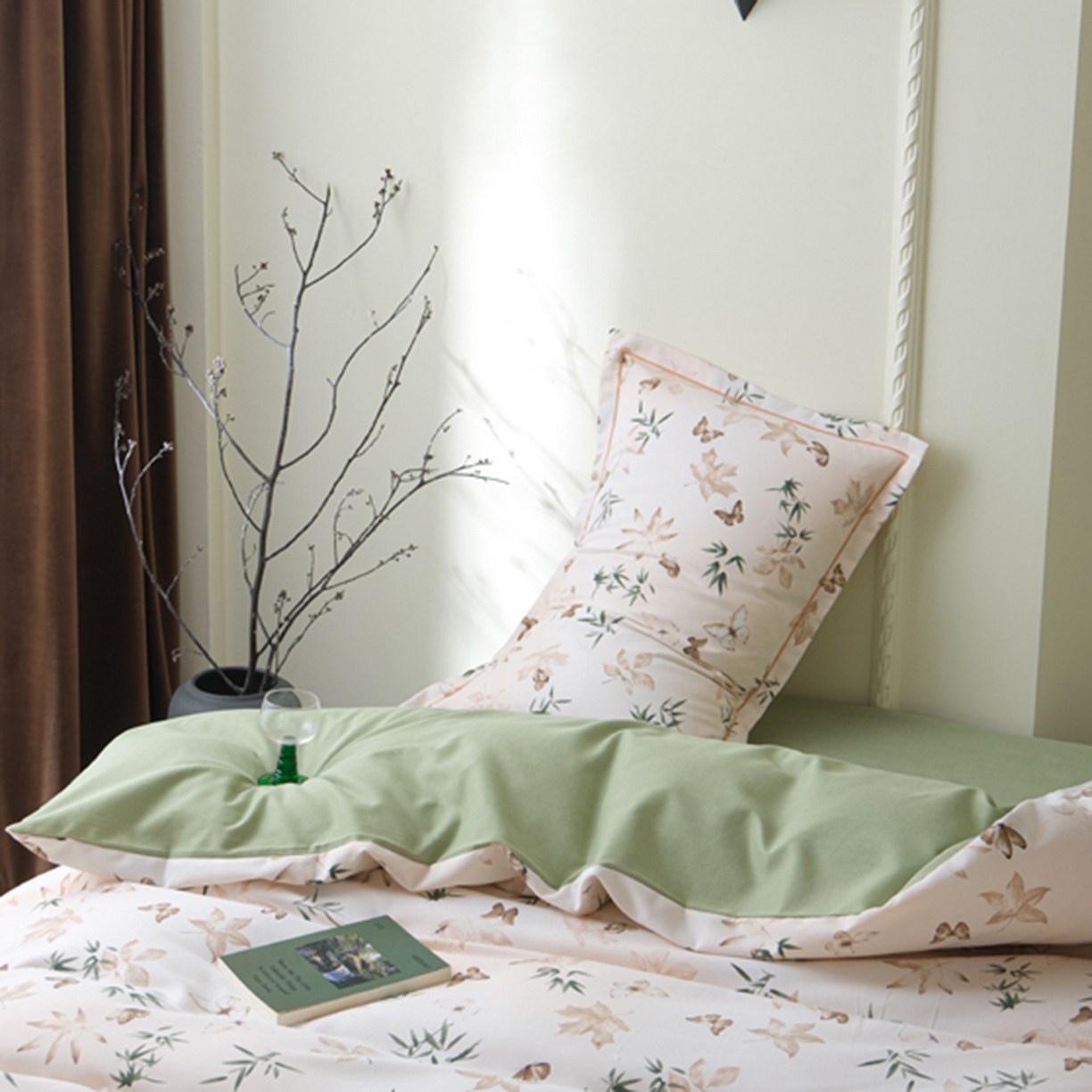 91家纺网 家纺一手货源 找家纺 慕绸家纺（原萌宝老粗布厂家） 2025秋冬新款加厚纯棉磨毛印花四件套 林野之风