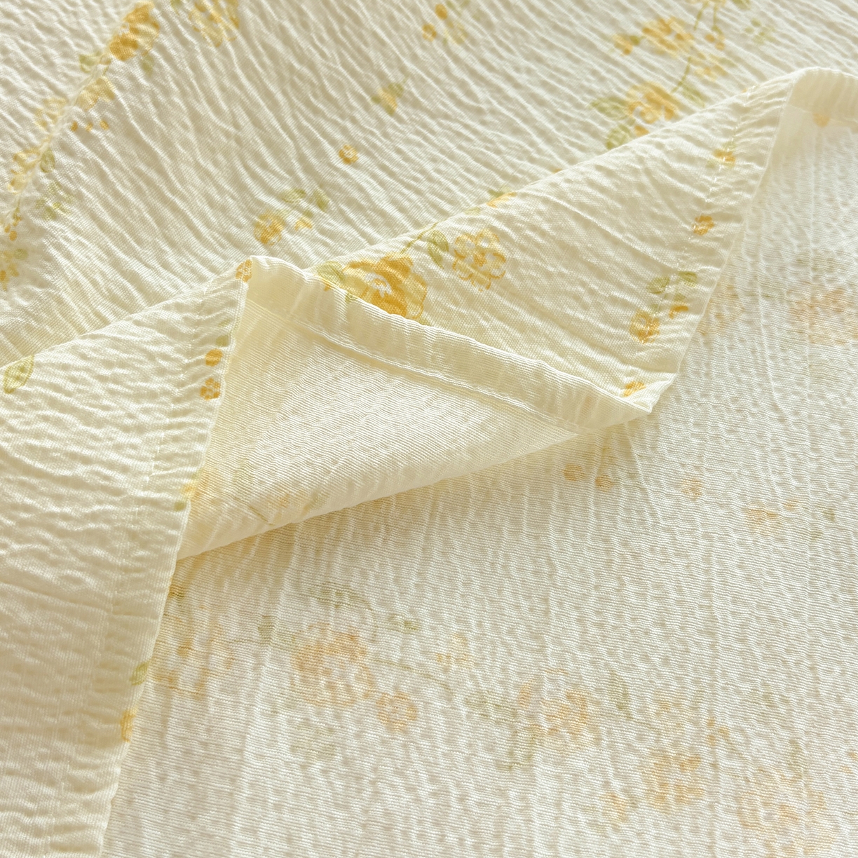 91家纺网 家纺一手货源 找家纺 青泽家纺 2025新款双层纱床单单品床单单件单床单 花间序语