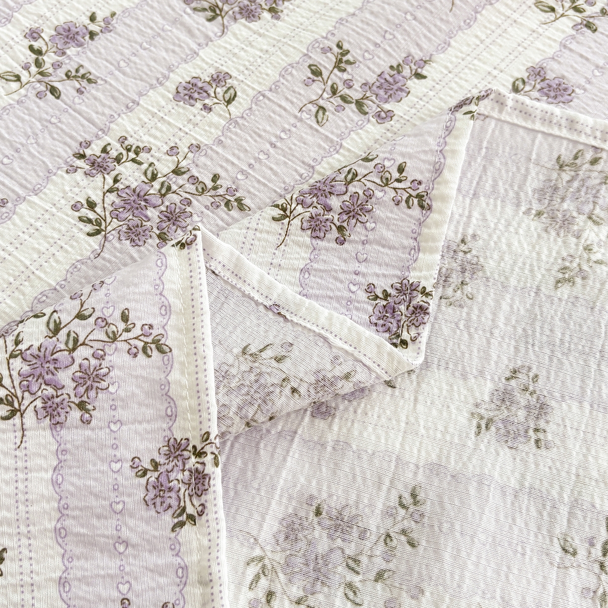 91家纺网 家纺一手货源 找家纺 青泽家纺 2025新款双层纱床单单品床单单件单床单 花轻舞