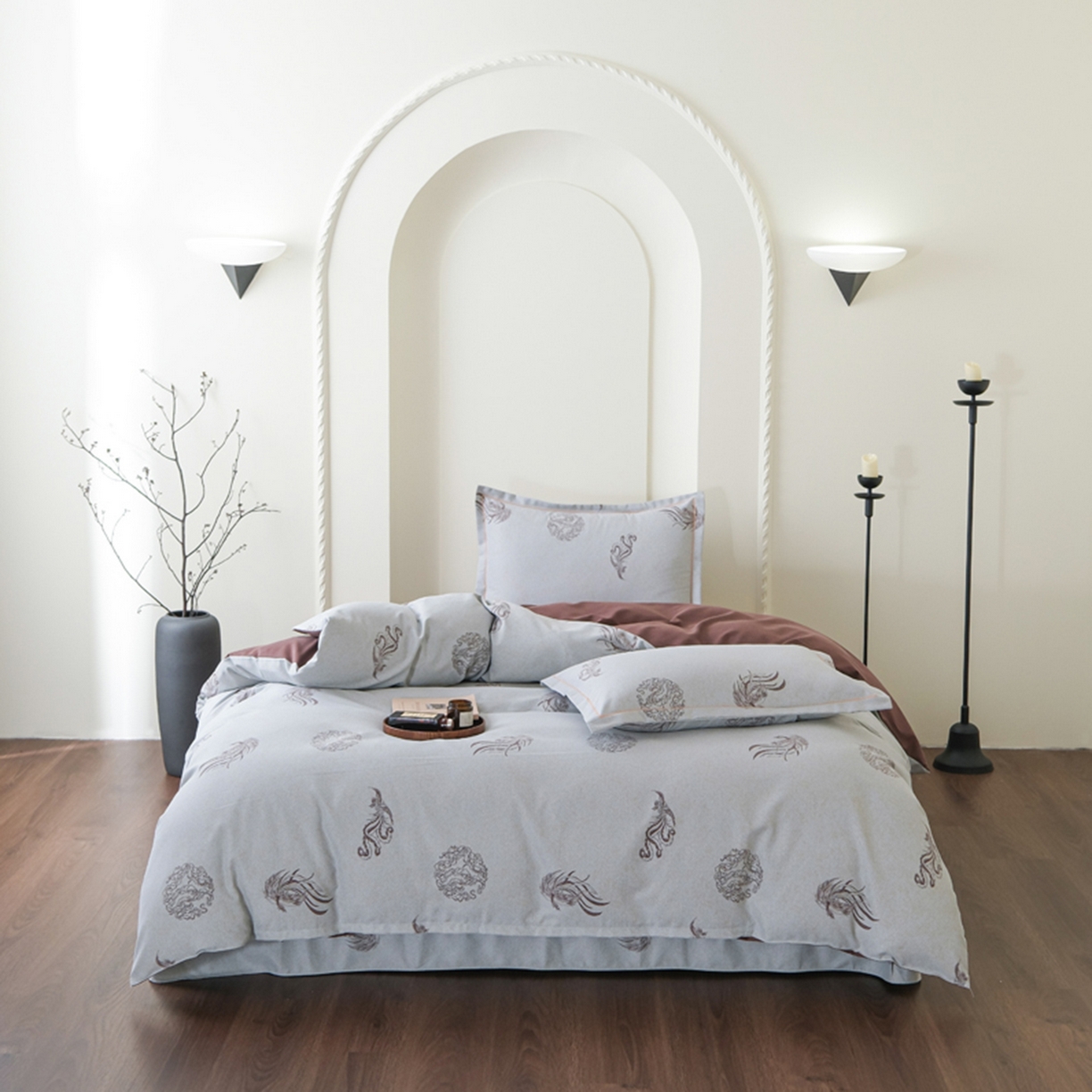 91家纺网 家纺一手货源 找家纺 慕绸家纺（原萌宝老粗布厂家） 2025秋冬新款加厚纯棉磨毛印花四件套 龙凤呈祥