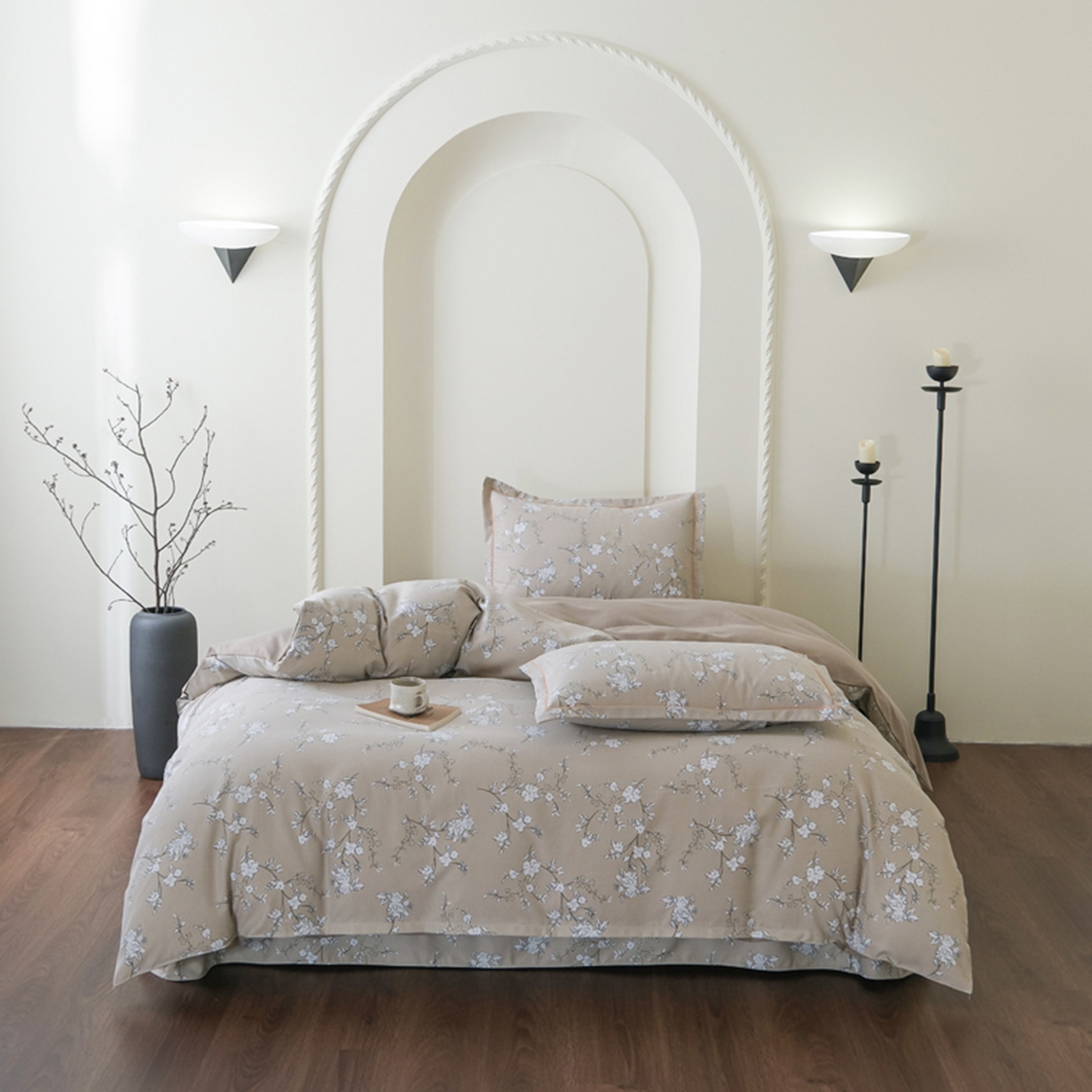 91家纺网 家纺一手货源 找家纺 慕绸家纺（原萌宝老粗布厂家） 2025秋冬新款加厚纯棉磨毛印花四件套 梅林春晓