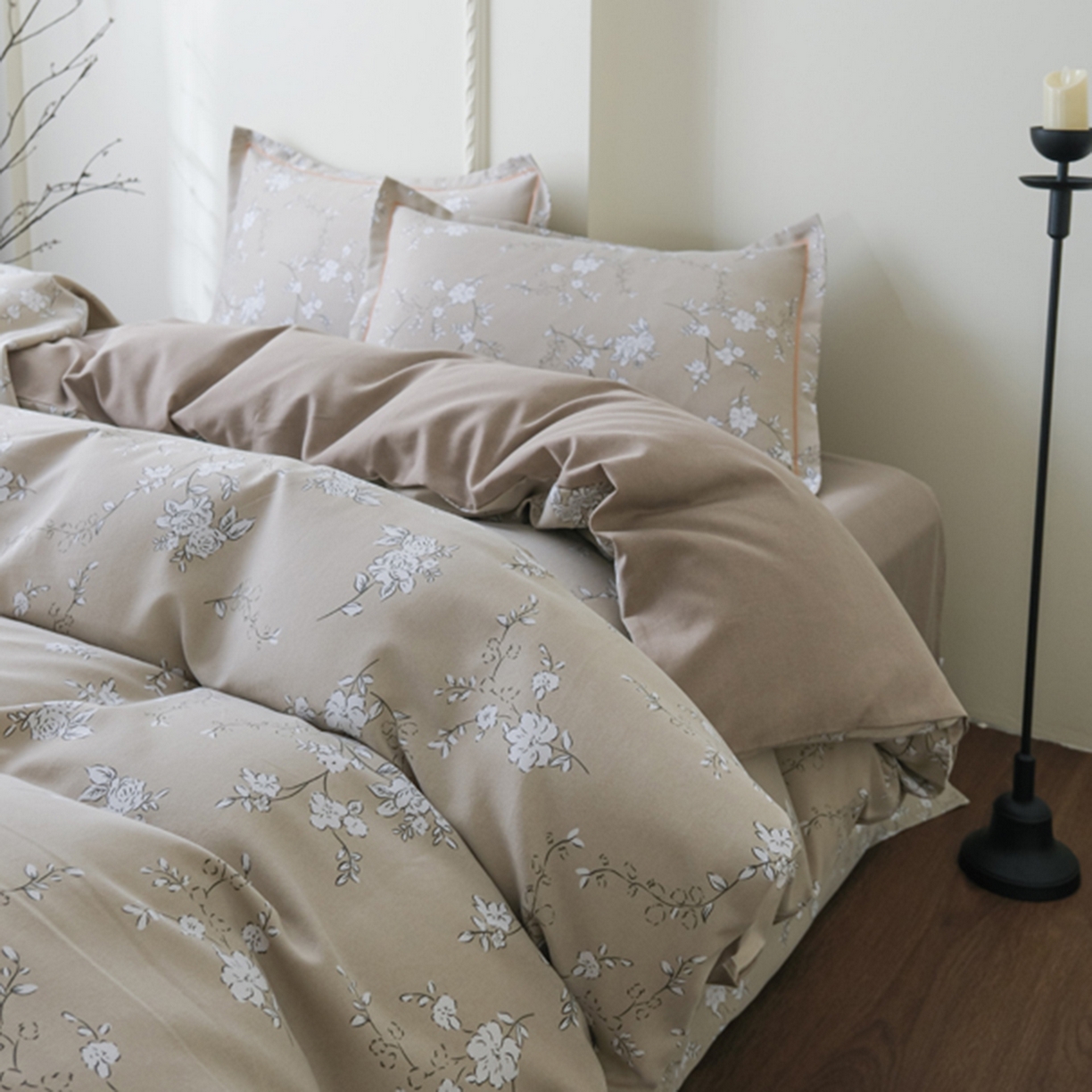 91家纺网 家纺一手货源 找家纺 慕绸家纺（原萌宝老粗布厂家） 2025秋冬新款加厚纯棉磨毛印花四件套 梅林春晓