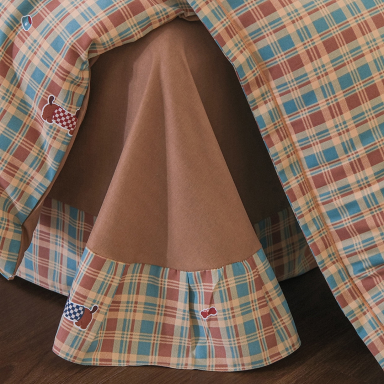 91家纺网 家纺一手货源 找家纺 慕绸家纺（原萌宝老粗布厂家） 2025秋冬新款加厚纯棉磨毛印花四件套 美式香肠狗