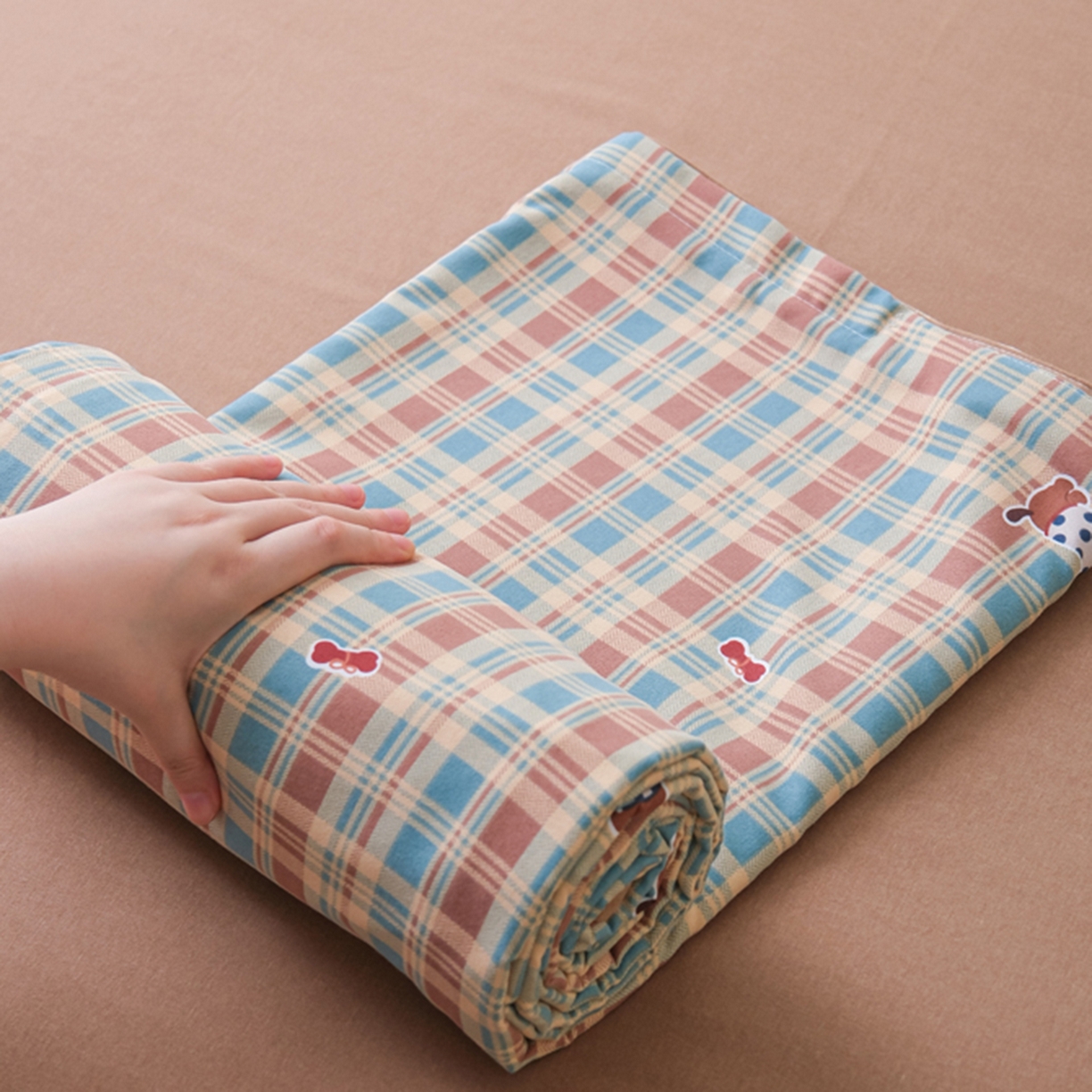 慕绸家纺（原萌宝老粗布厂家） 2025秋冬新款加厚纯棉磨毛印花四件套 美式香肠狗