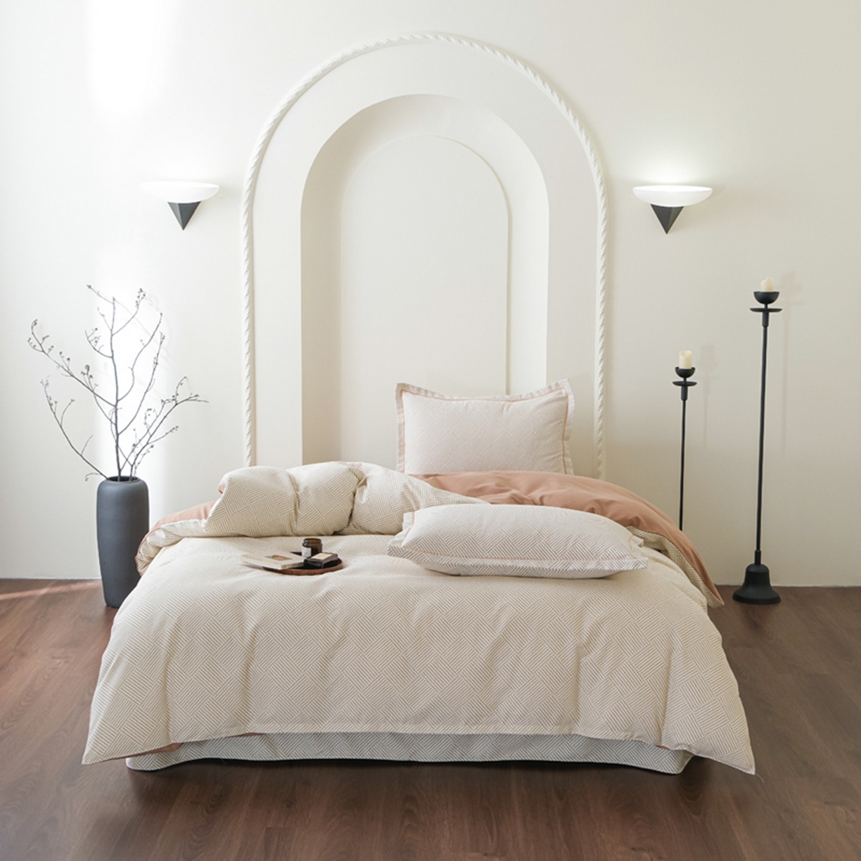 91家纺网 家纺一手货源 找家纺 慕绸家纺（原萌宝老粗布厂家） 2025秋冬新款加厚纯棉磨毛印花四件套 摩卡