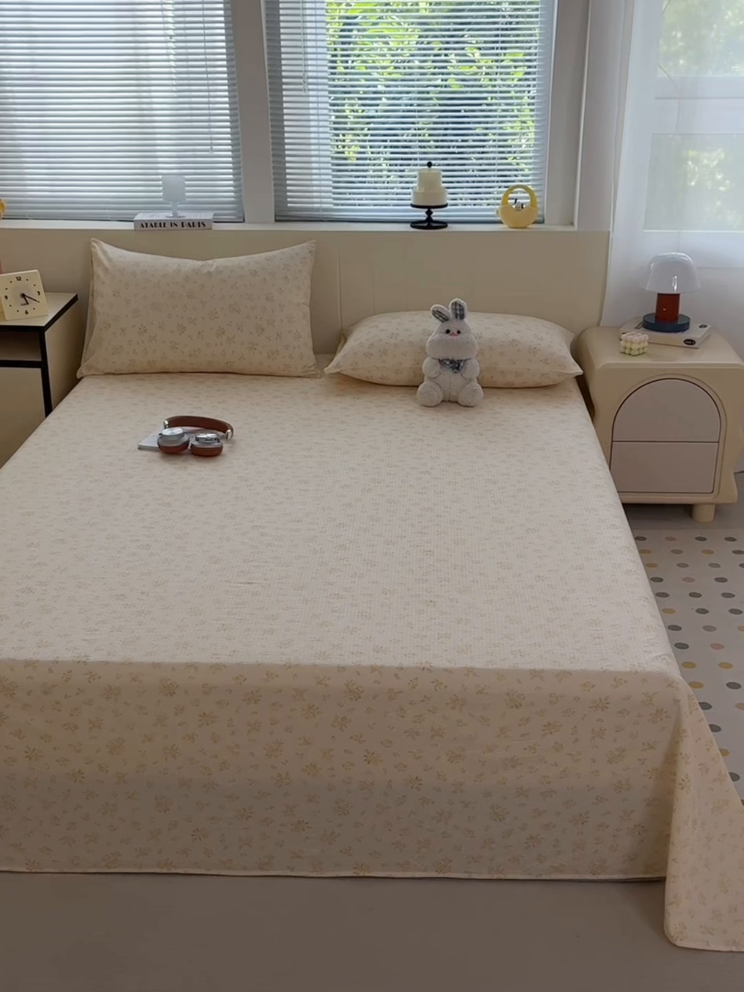 91家纺网 家纺一手货源 找家纺 青泽家纺 2025新款双层纱床单单品床单单件单床单 梨花落