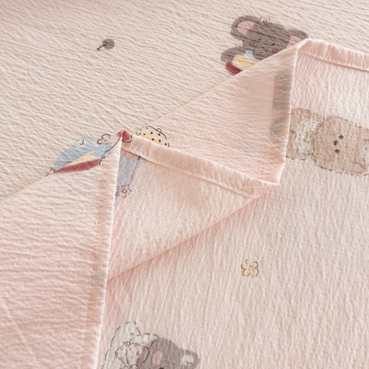 91家纺网 家纺一手货源 找家纺 青泽家纺 2025新款双层纱床单单品床单单件单床单 萌宠乐园