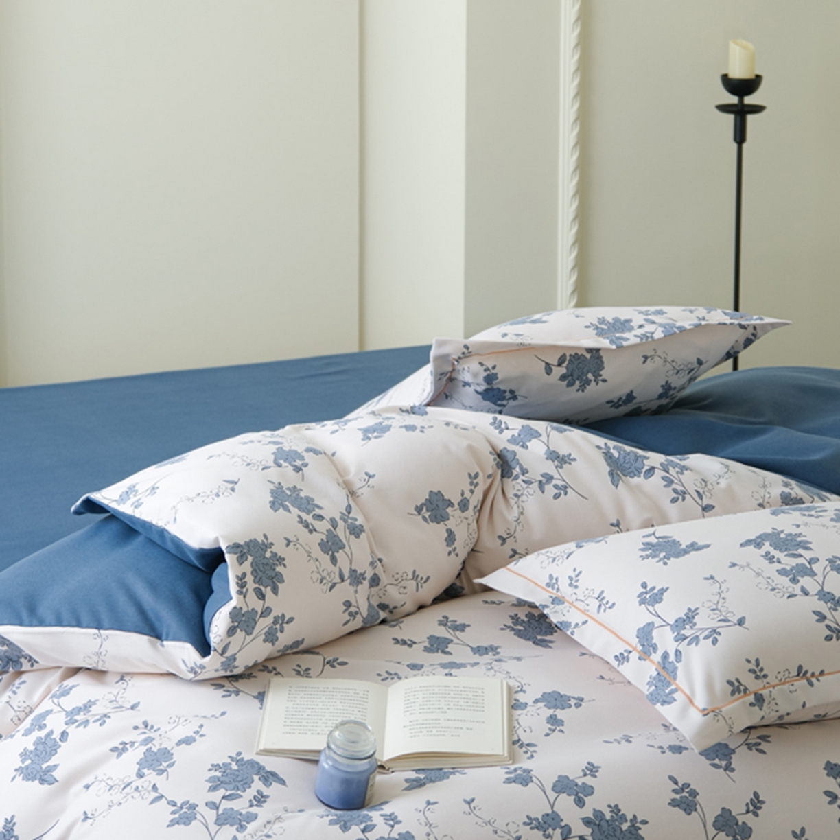 91家纺网 家纺一手货源 找家纺 慕绸家纺（原萌宝老粗布厂家） 2025秋冬新款加厚纯棉磨毛印花四件套 南枝