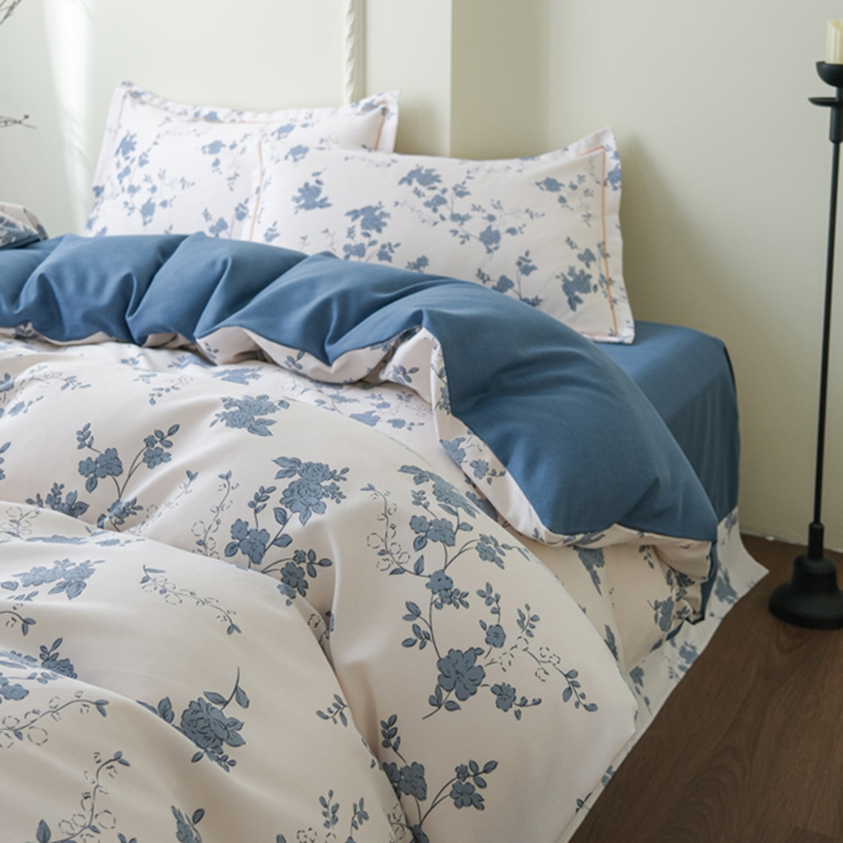 91家纺网 家纺一手货源 找家纺 慕绸家纺（原萌宝老粗布厂家） 2025秋冬新款加厚纯棉磨毛印花四件套 南枝