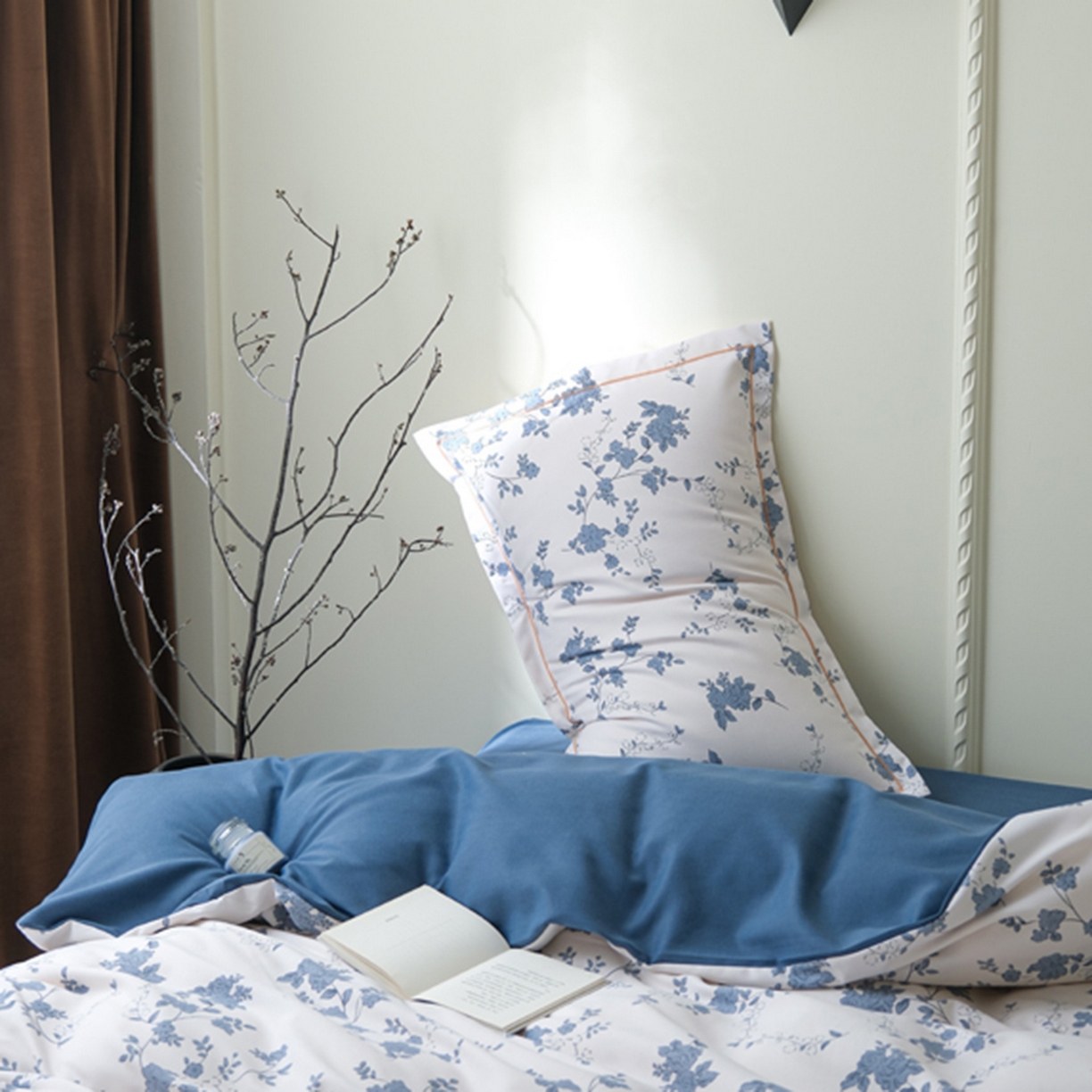 91家纺网 家纺一手货源 找家纺 慕绸家纺（原萌宝老粗布厂家） 2025秋冬新款加厚纯棉磨毛印花四件套 南枝