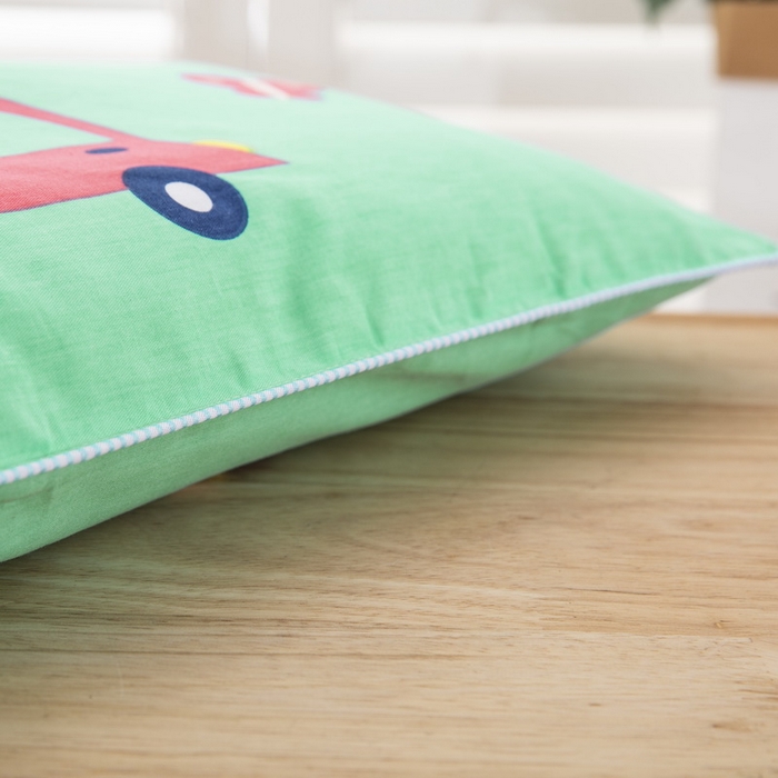 91家纺网 家纺一手货源 找家纺 大黄蜂家居家纺 2025新款纯棉卡通定位枕套 恐龙汽车