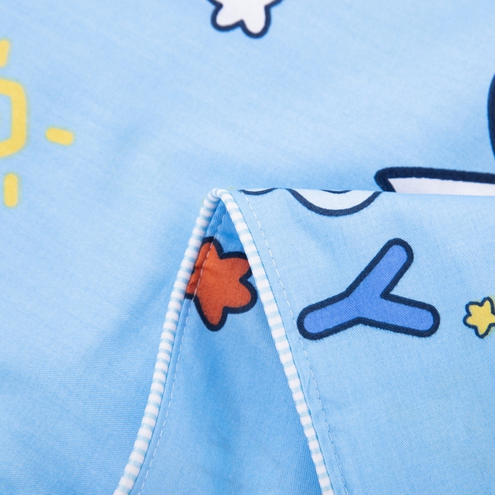 91家纺网 家纺一手货源 找家纺 大黄蜂家居家纺 2025新款纯棉卡通定位枕套 快乐牛牛蓝