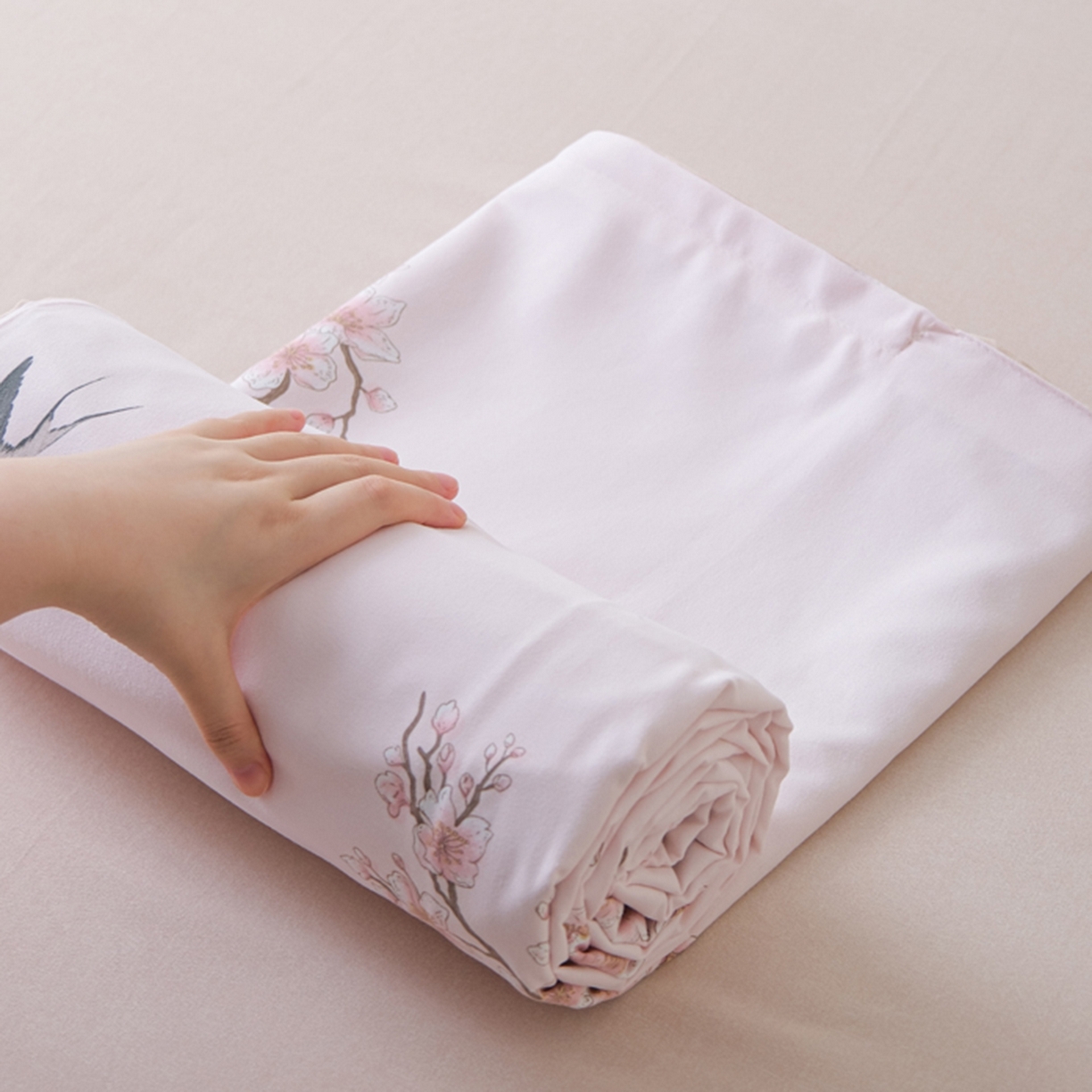 慕绸家纺（原萌宝老粗布厂家） 2025秋冬新款加厚纯棉磨毛印花四件套 桃喜