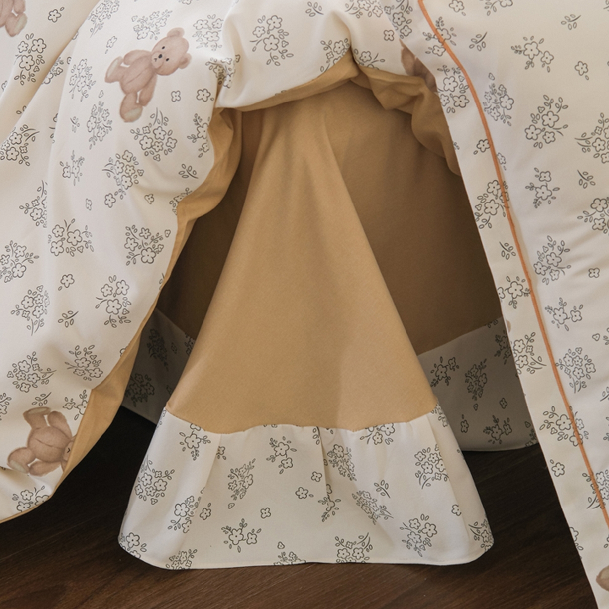 91家纺网 家纺一手货源 找家纺 慕绸家纺（原萌宝老粗布厂家） 2025秋冬新款加厚纯棉磨毛印花四件套 小花熊