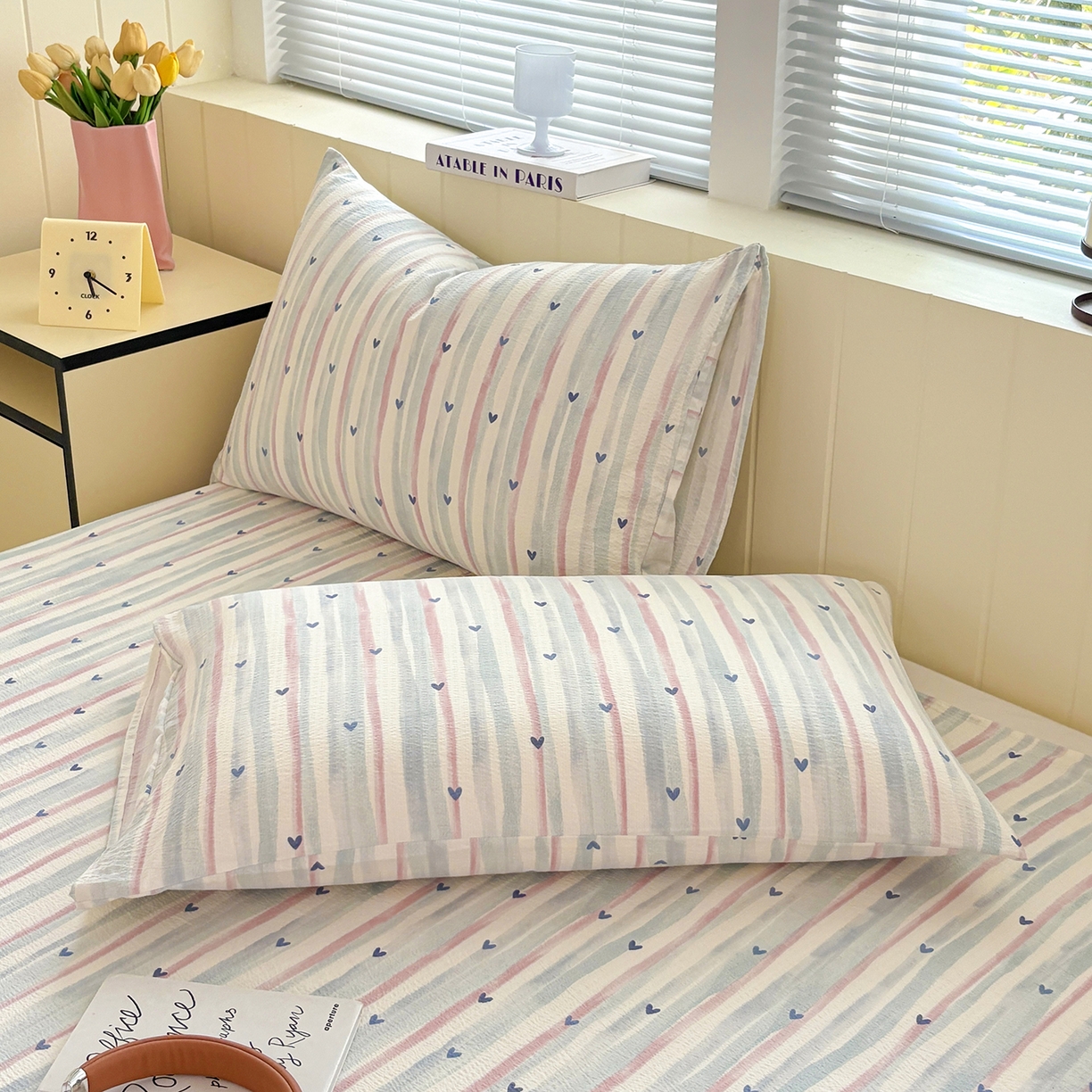 91家纺网 家纺一手货源 找家纺 青泽家纺 2025新款双层纱床单单品床单单件单床单 疏影之心