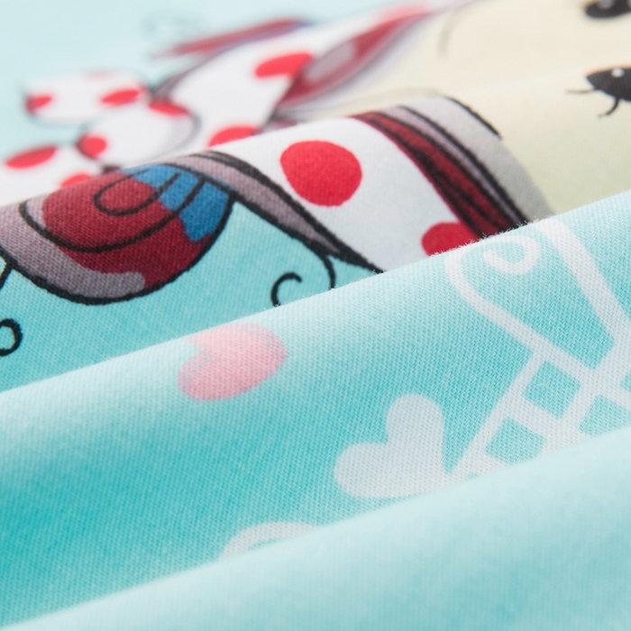 91家纺网 家纺一手货源 找家纺 大黄蜂家居家纺 2025新款纯棉卡通定位枕套 糖果女孩