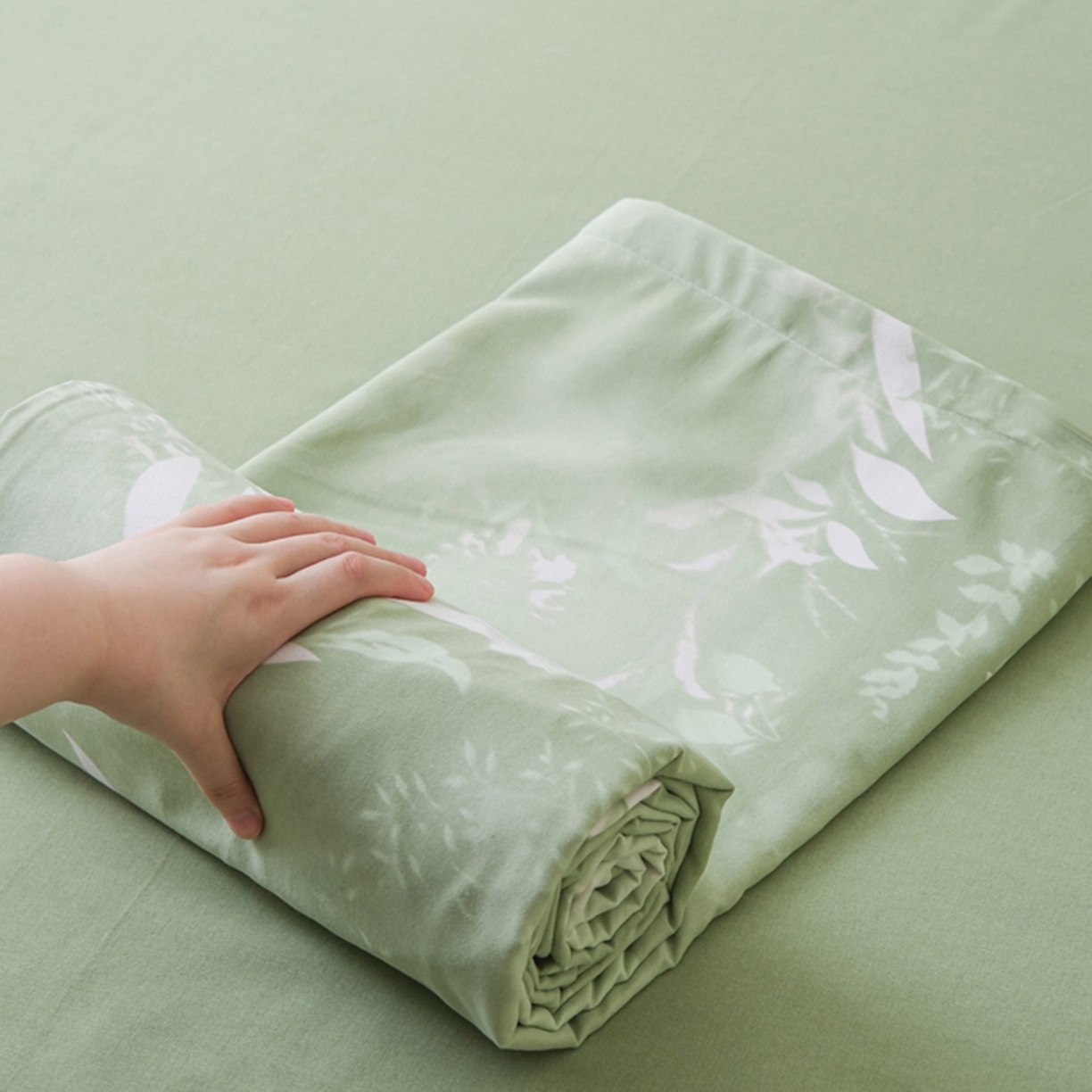 慕绸家纺（原萌宝老粗布厂家） 2025秋冬新款加厚纯棉磨毛印花四件套 叶篱