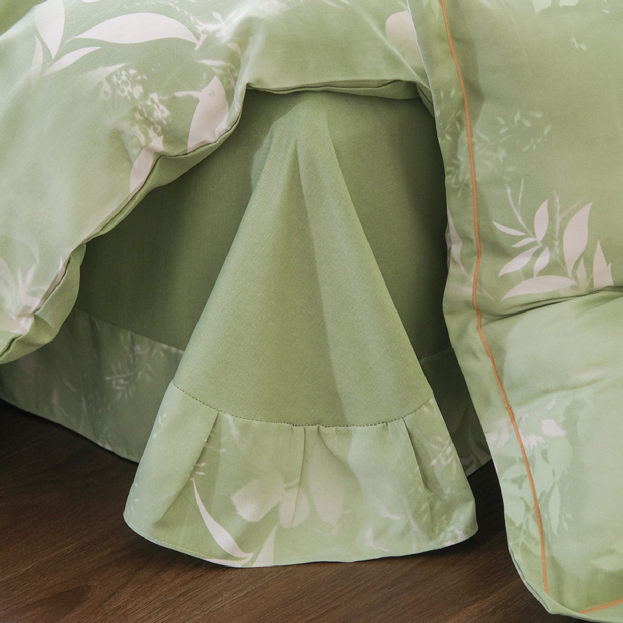 91家纺网 家纺一手货源 找家纺 慕绸家纺（原萌宝老粗布厂家） 2025秋冬新款加厚纯棉磨毛印花四件套 叶篱