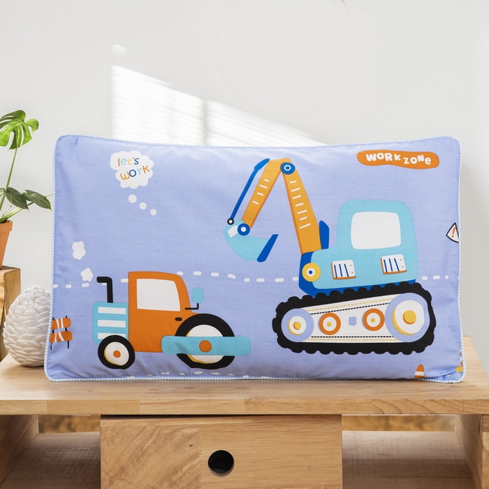 大黄蜂家居家纺 2025新款纯棉卡通定位枕套 挖掘机