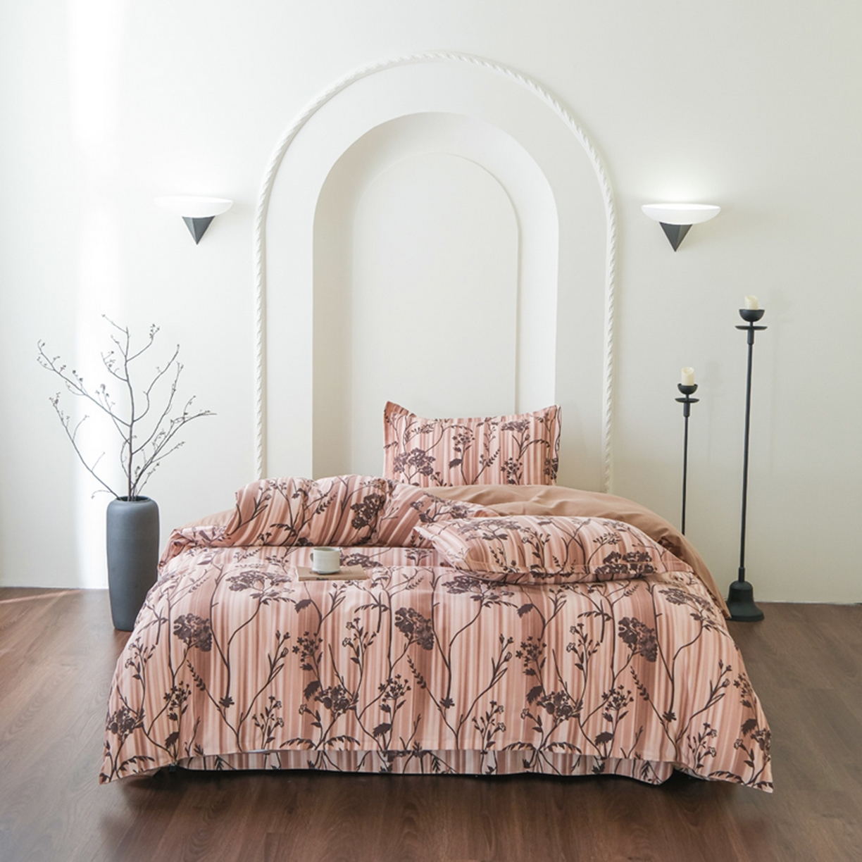 91家纺网 家纺一手货源 找家纺 慕绸家纺（原萌宝老粗布厂家） 2025秋冬新款加厚纯棉磨毛印花四件套 枝繁叶茂