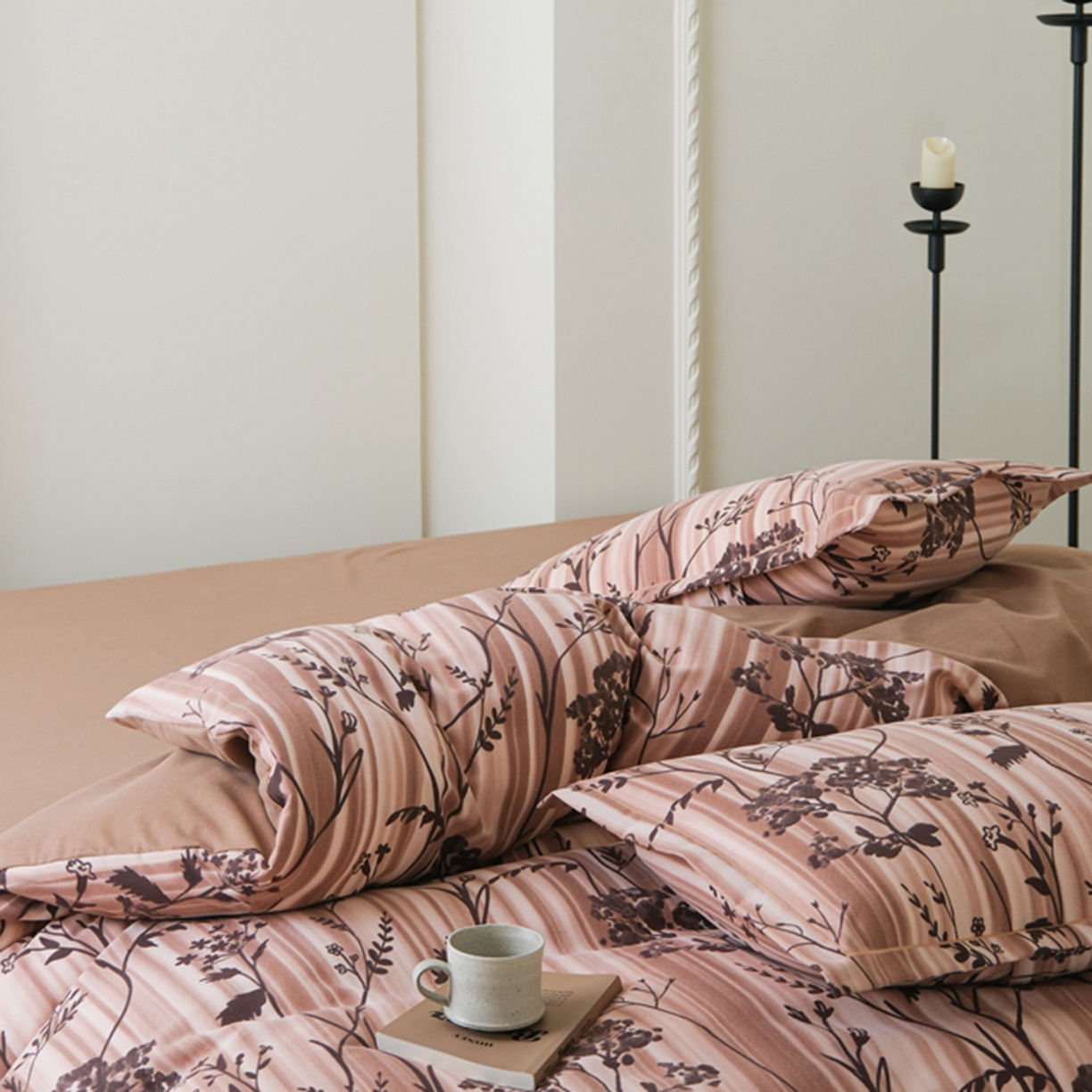 91家纺网 家纺一手货源 找家纺 慕绸家纺（原萌宝老粗布厂家） 2025秋冬新款加厚纯棉磨毛印花四件套 枝繁叶茂