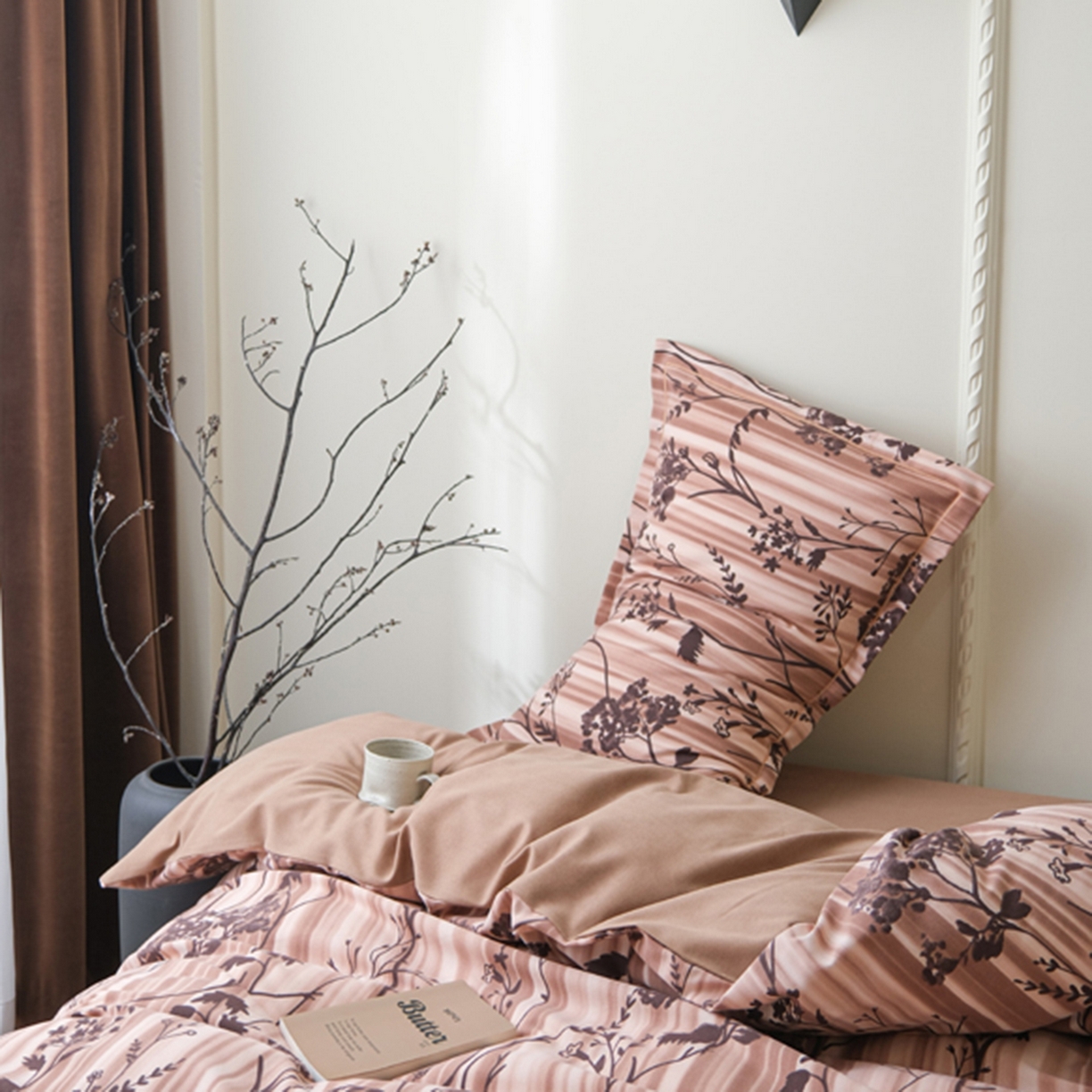 91家纺网 家纺一手货源 找家纺 慕绸家纺（原萌宝老粗布厂家） 2025秋冬新款加厚纯棉磨毛印花四件套 枝繁叶茂