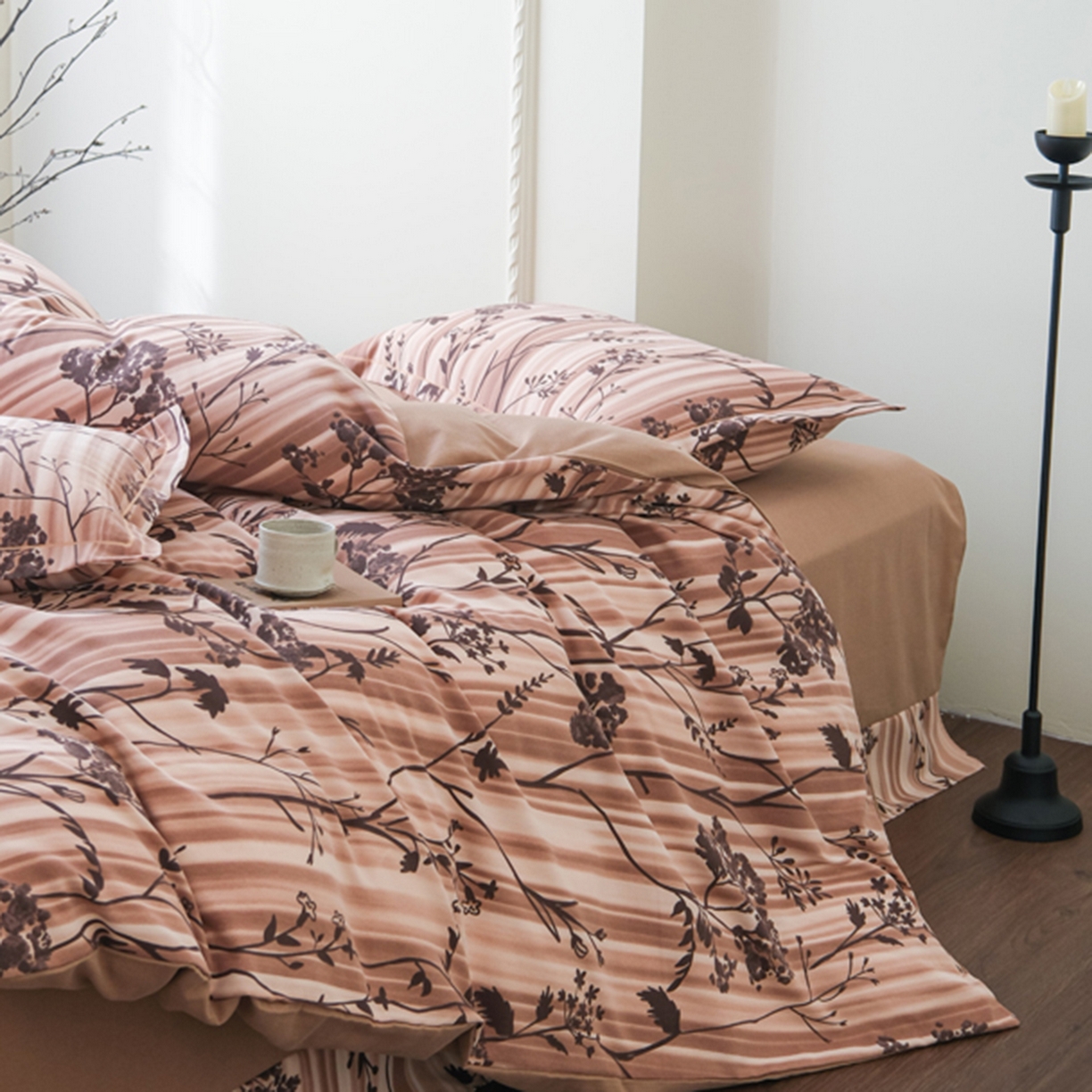 91家纺网 家纺一手货源 找家纺 慕绸家纺（原萌宝老粗布厂家） 2025秋冬新款加厚纯棉磨毛印花四件套 枝繁叶茂