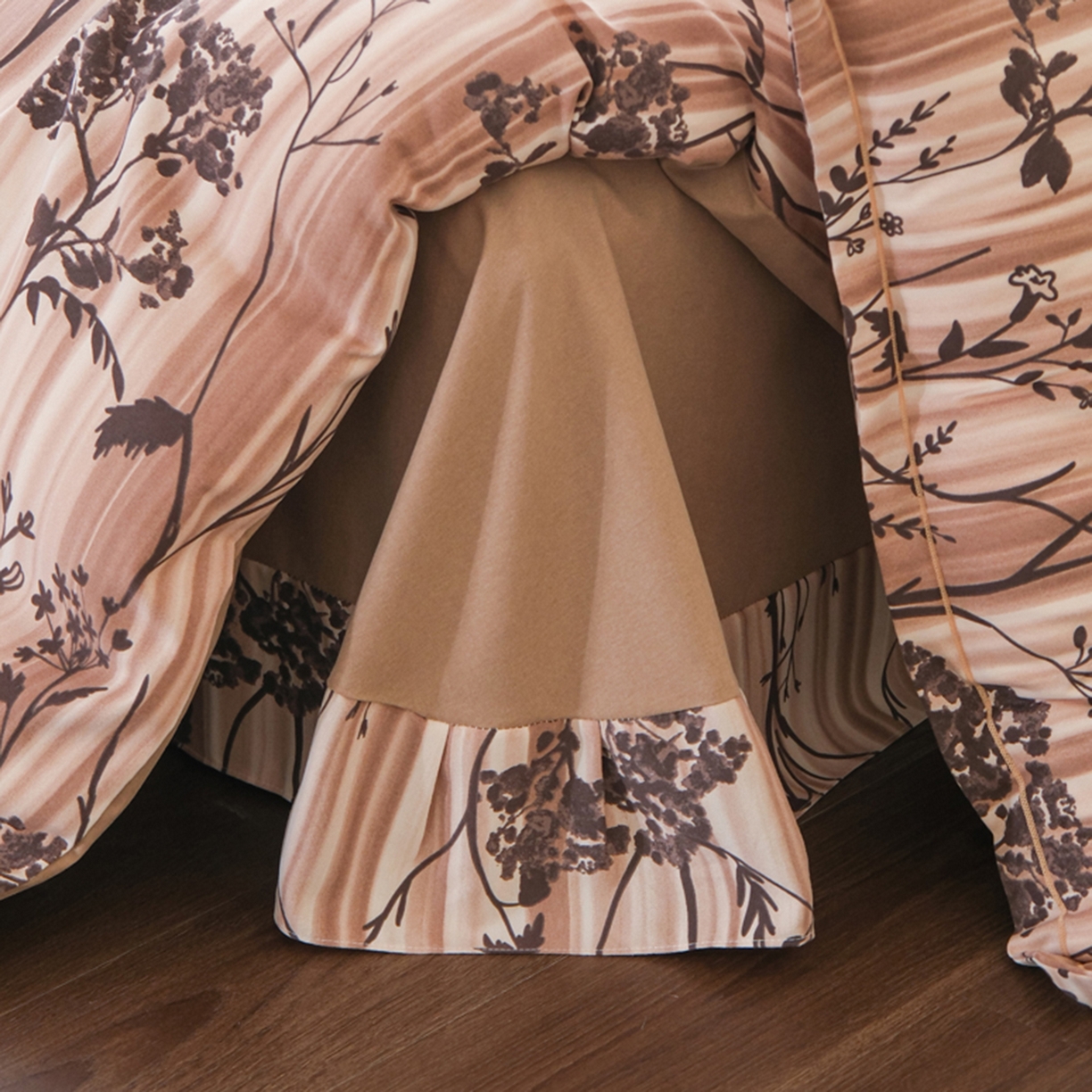 91家纺网 家纺一手货源 找家纺 慕绸家纺（原萌宝老粗布厂家） 2025秋冬新款加厚纯棉磨毛印花四件套 枝繁叶茂