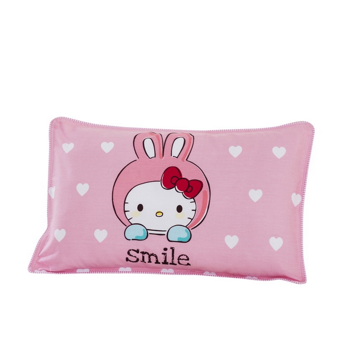 91家纺网 家纺一手货源 找家纺 大黄蜂家居家纺 2025新款纯棉卡通定位枕套 微笑猫咪