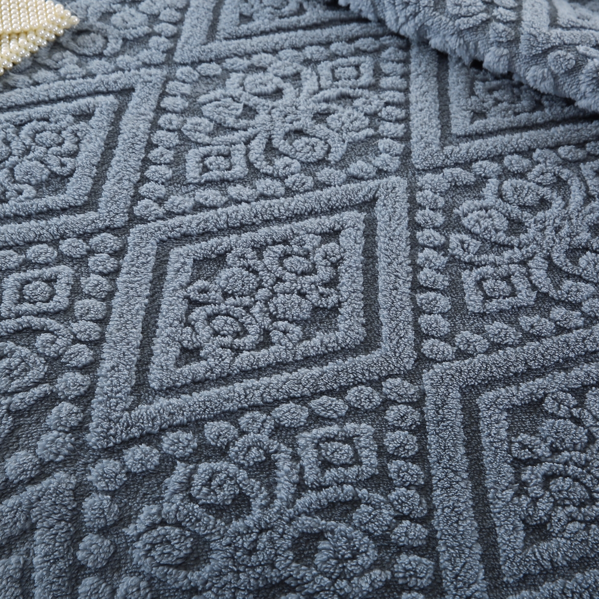 91家纺网 家纺一手货源 找家纺 巴木赫 2025新款如意阁塔芙绒毯子毛毯 雾蓝