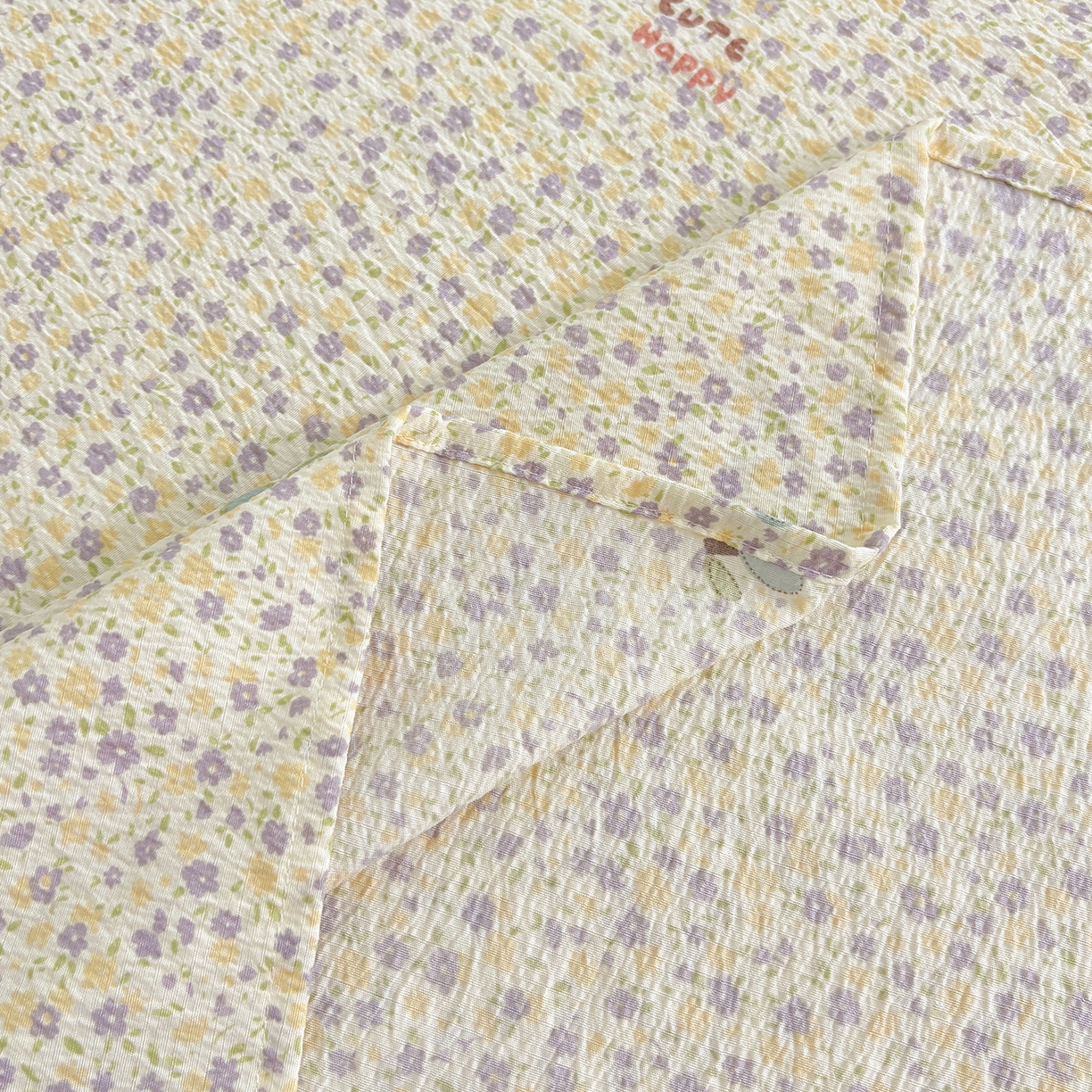 91家纺网 家纺一手货源 找家纺 青泽家纺 2025新款双层纱床单单品床单单件单床单 田园女孩