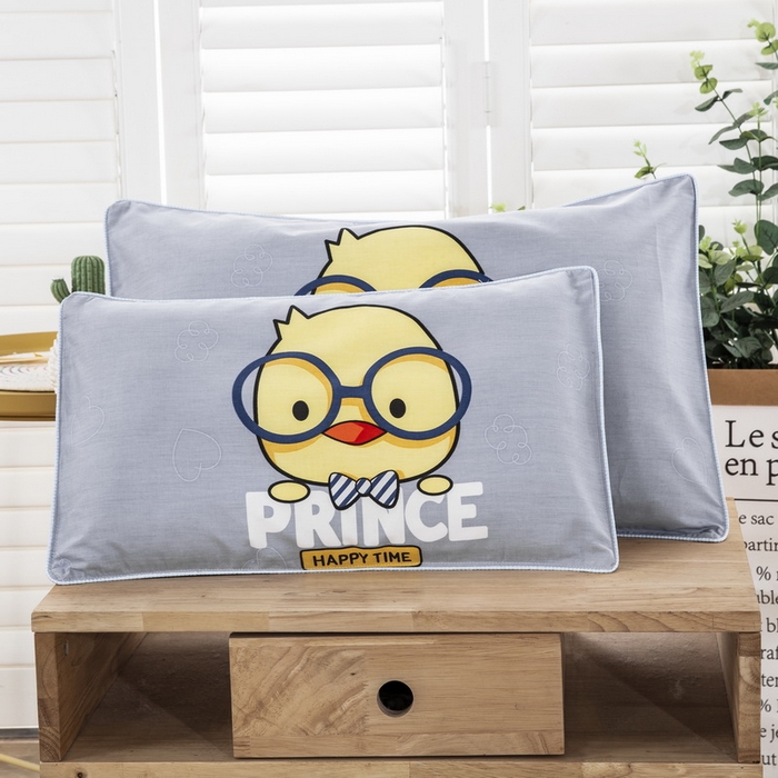 91家纺网 家纺一手货源 找家纺 大黄蜂家居家纺 2025新款纯棉卡通定位枕套 小鸡先生