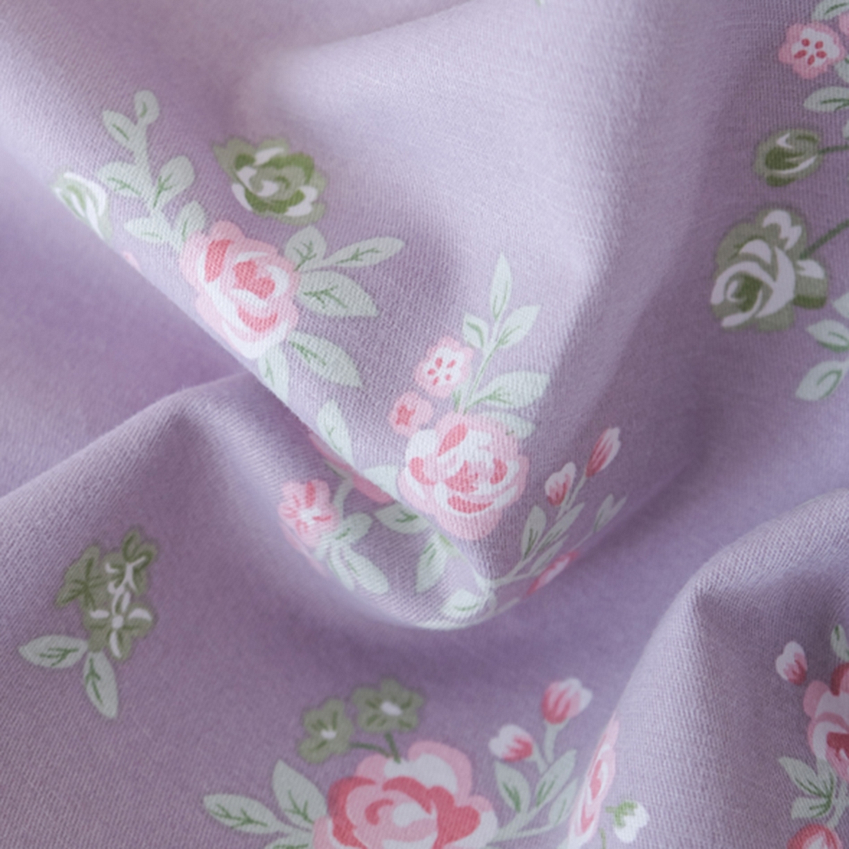 91家纺网 家纺一手货源 找家纺 慕绸家纺（原萌宝老粗布厂家） 2025秋冬新款加厚纯棉磨毛印花四件套 紫藤花