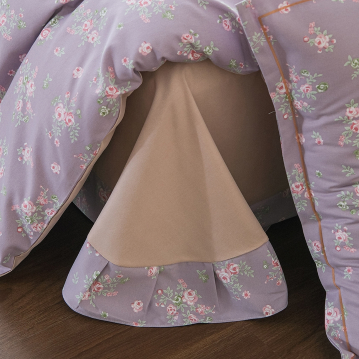 91家纺网 家纺一手货源 找家纺 慕绸家纺（原萌宝老粗布厂家） 2025秋冬新款加厚纯棉磨毛印花四件套 紫藤花