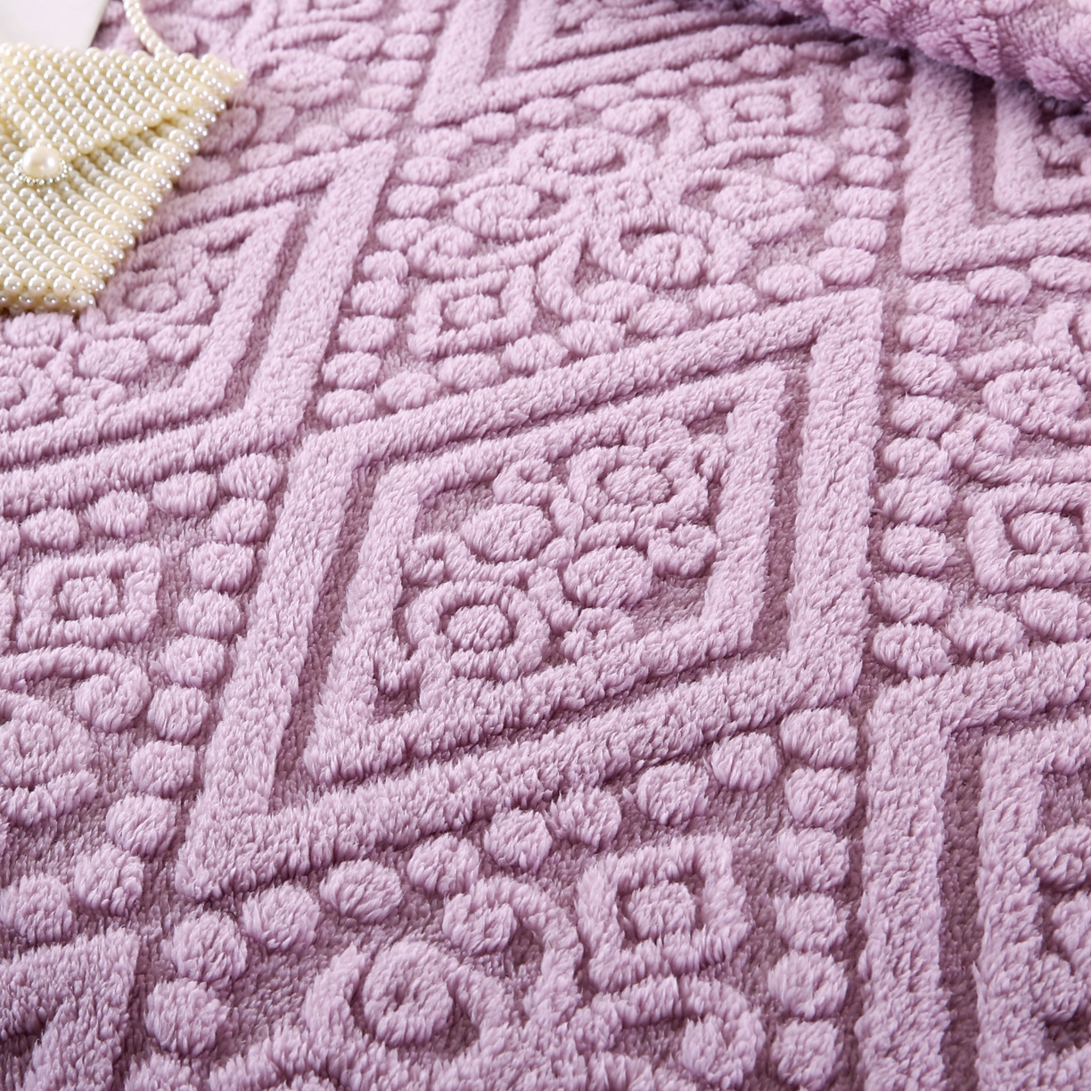 91家纺网 家纺一手货源 找家纺 巴木赫 2025新款如意阁塔芙绒毯子毛毯 紫色