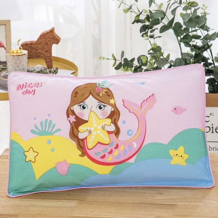 91家纺网 家纺一手货源 找家纺 大黄蜂家居家纺 2025新款纯棉卡通定位枕套 小美人鱼