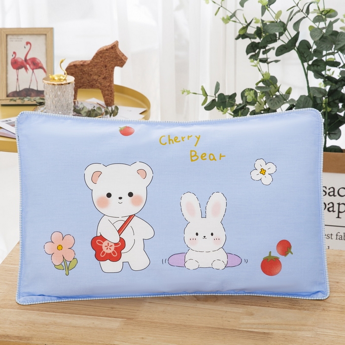 91家纺网 家纺一手货源 找家纺 大黄蜂家居家纺 2025新款纯棉卡通定位枕套 小熊和小兔