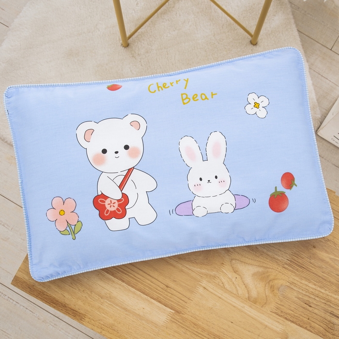 91家纺网 家纺一手货源 找家纺 大黄蜂家居家纺 2025新款纯棉卡通定位枕套 小熊和小兔