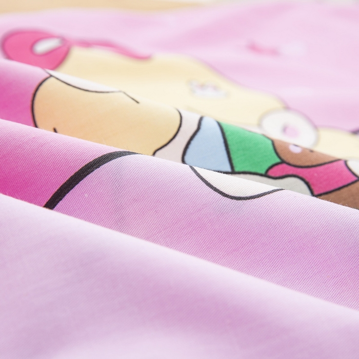 91家纺网 家纺一手货源 找家纺 大黄蜂家居家纺 2025新款纯棉卡通定位枕套 happy女孩