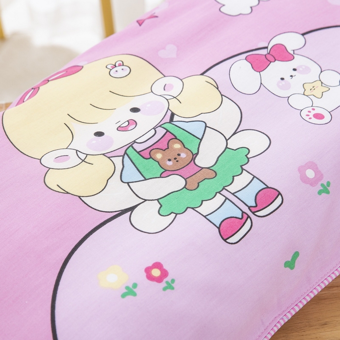 91家纺网 家纺一手货源 找家纺 大黄蜂家居家纺 2025新款纯棉卡通定位枕套 happy女孩