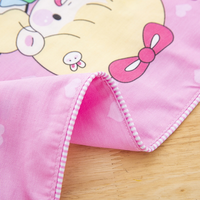 91家纺网 家纺一手货源 找家纺 大黄蜂家居家纺 2025新款纯棉卡通定位枕套 happy女孩