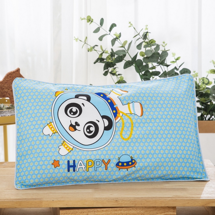 大黄蜂家居家纺 2025新款纯棉卡通定位枕套 happy熊猫