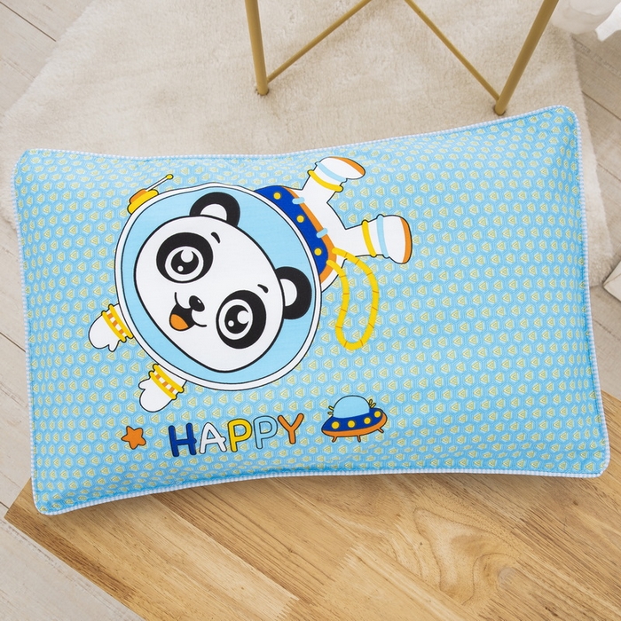 91家纺网 家纺一手货源 找家纺 大黄蜂家居家纺 2025新款纯棉卡通定位枕套 happy熊猫