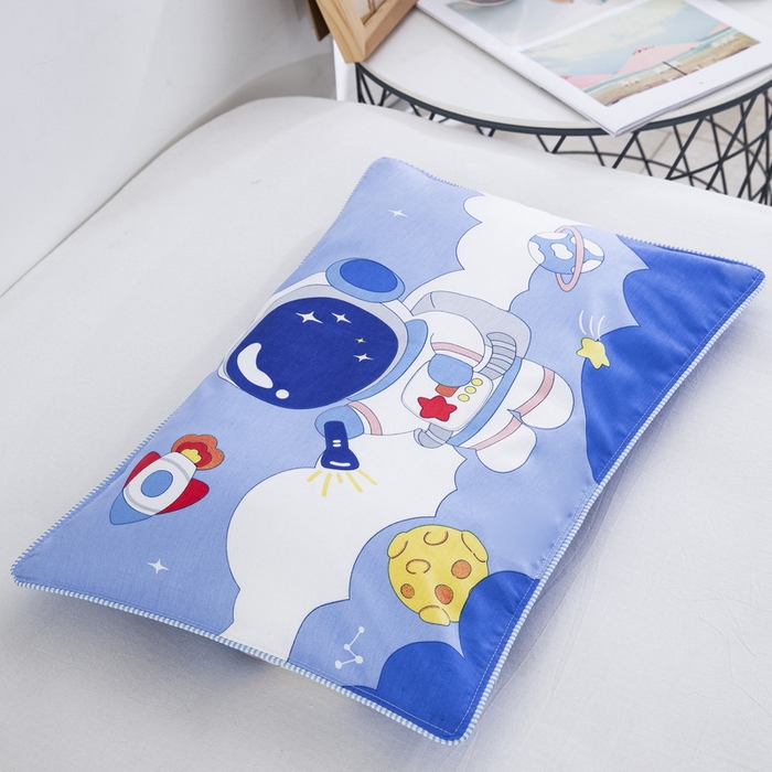 91家纺网 家纺一手货源 找家纺 大黄蜂家居家纺 2025新款纯棉卡通定位枕套 登陆月球