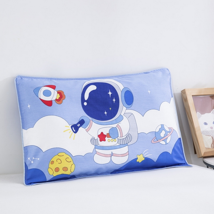 91家纺网 家纺一手货源 找家纺 大黄蜂家居家纺 2025新款纯棉卡通定位枕套 登陆月球