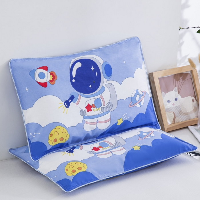 91家纺网 家纺一手货源 找家纺 大黄蜂家居家纺 2025新款纯棉卡通定位枕套 登陆月球