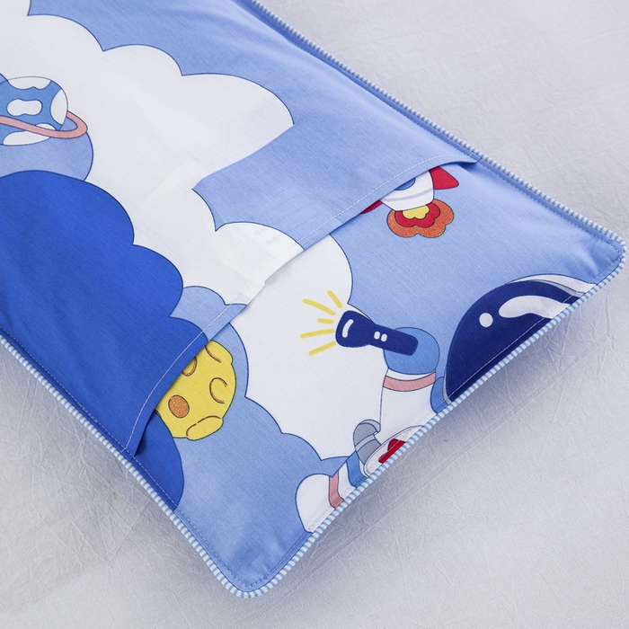 91家纺网 家纺一手货源 找家纺 大黄蜂家居家纺 2025新款纯棉卡通定位枕套 登陆月球