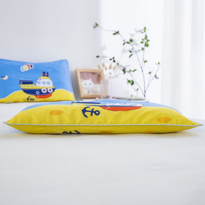 91家纺网 家纺一手货源 找家纺 大黄蜂家居家纺 2025新款纯棉卡通定位枕套 航海家