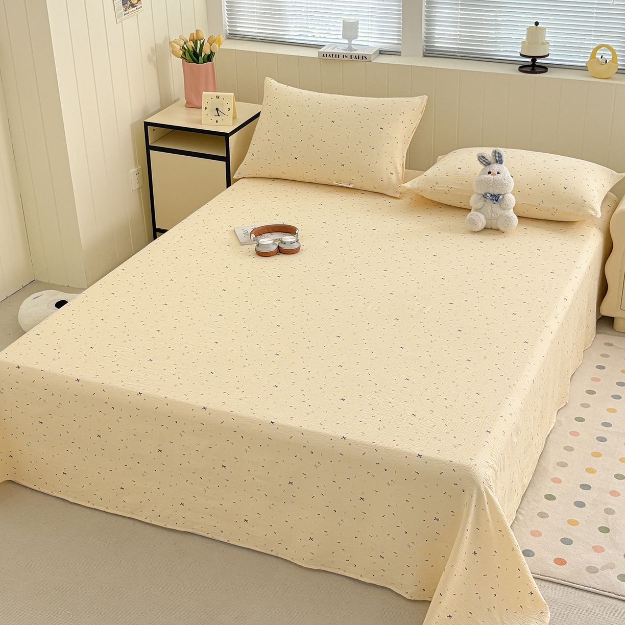 91家纺网 家纺一手货源 找家纺 （总）青泽家纺 2025新款A类亲肤水洗棉纯色床单单品床单单件单床单