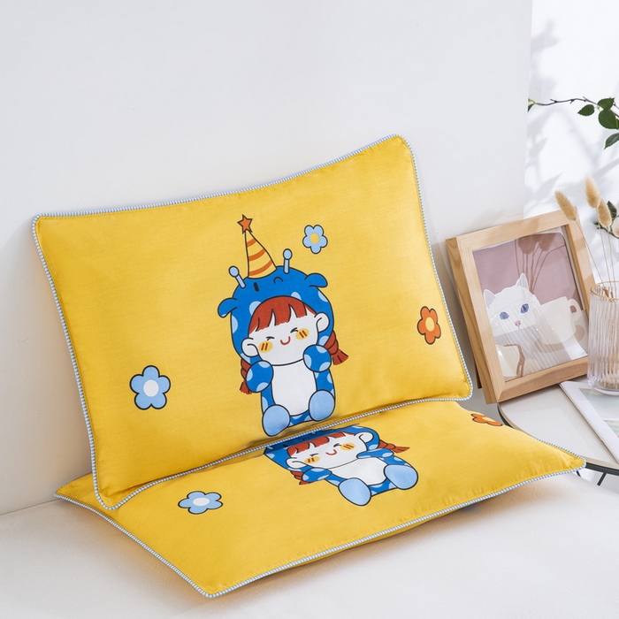 91家纺网 家纺一手货源 找家纺 大黄蜂家居家纺 2025新款纯棉卡通定位枕套 小精灵